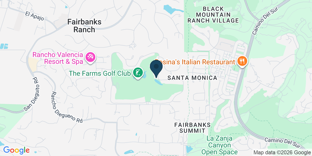 Map showing Rancho Santa Fe, San Diego County, CA