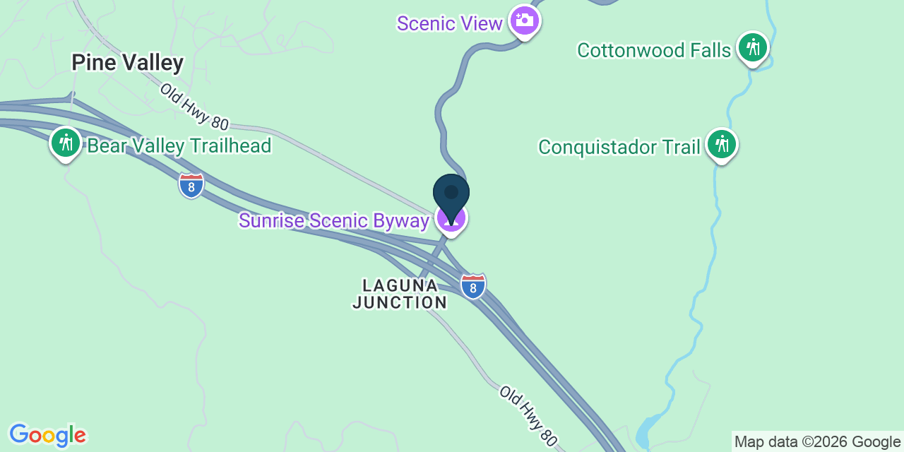 Map showing Pine Valley, San Diego County, CA