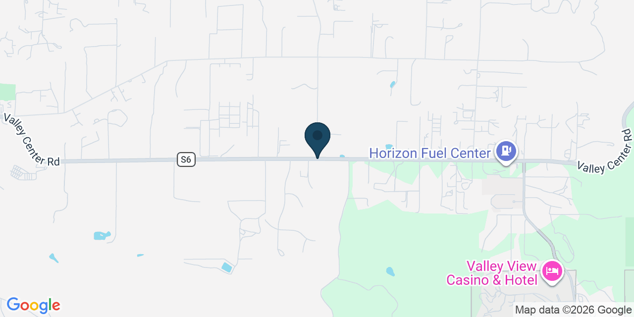 Map showing Valley Center, San Diego County, CA