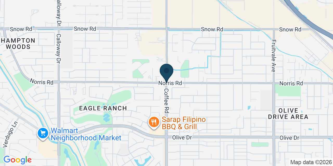 Map showing Bakersfield, Kern County, CA