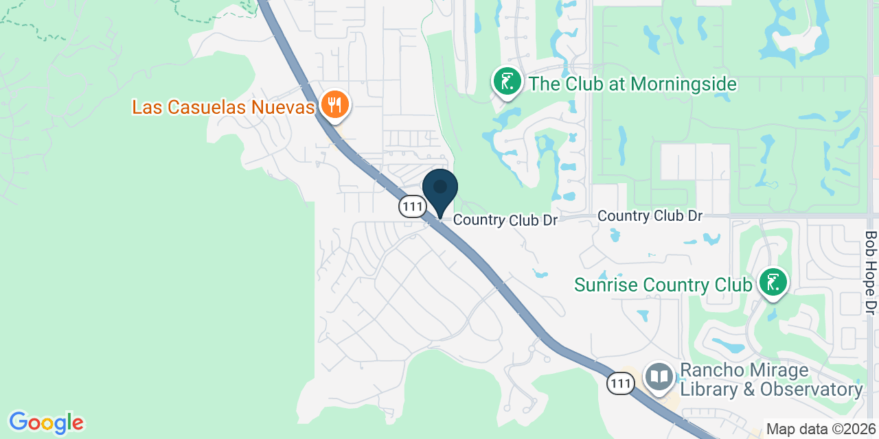 Map showing Rancho Mirage, Riverside County, CA