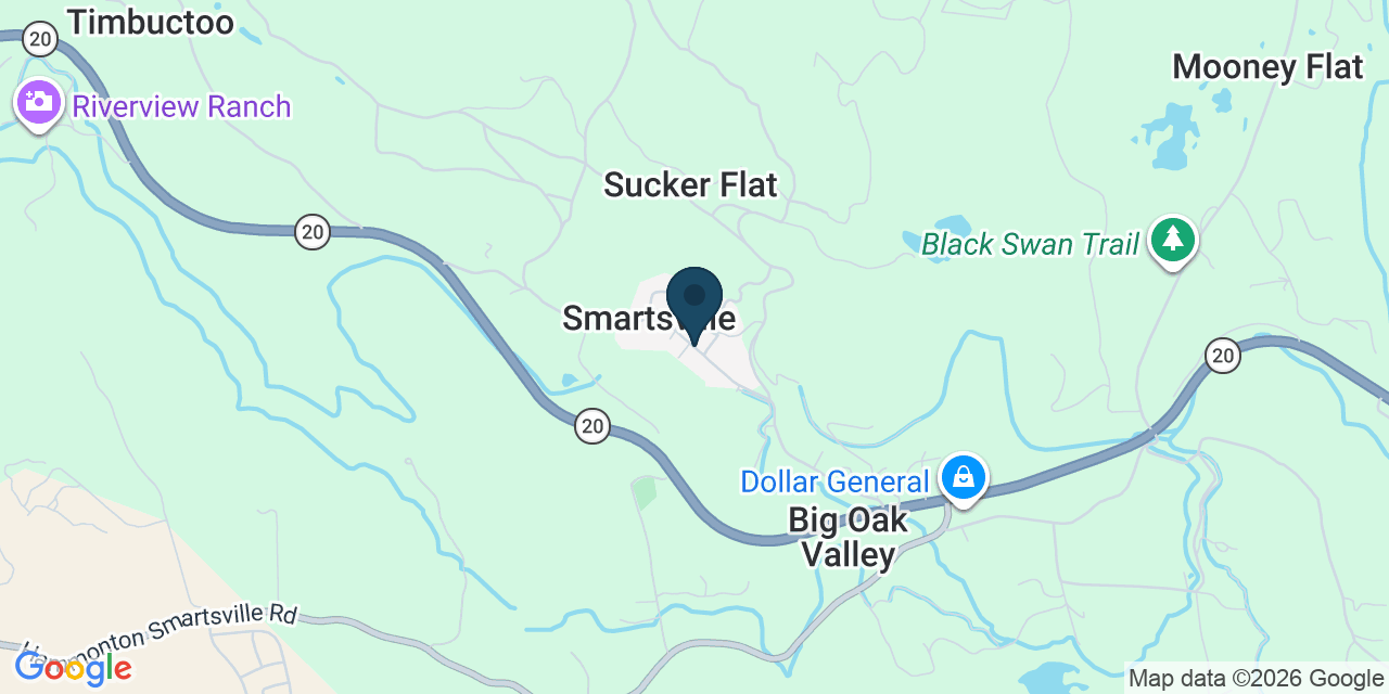 Map showing Smartsville, Yuba County, CA