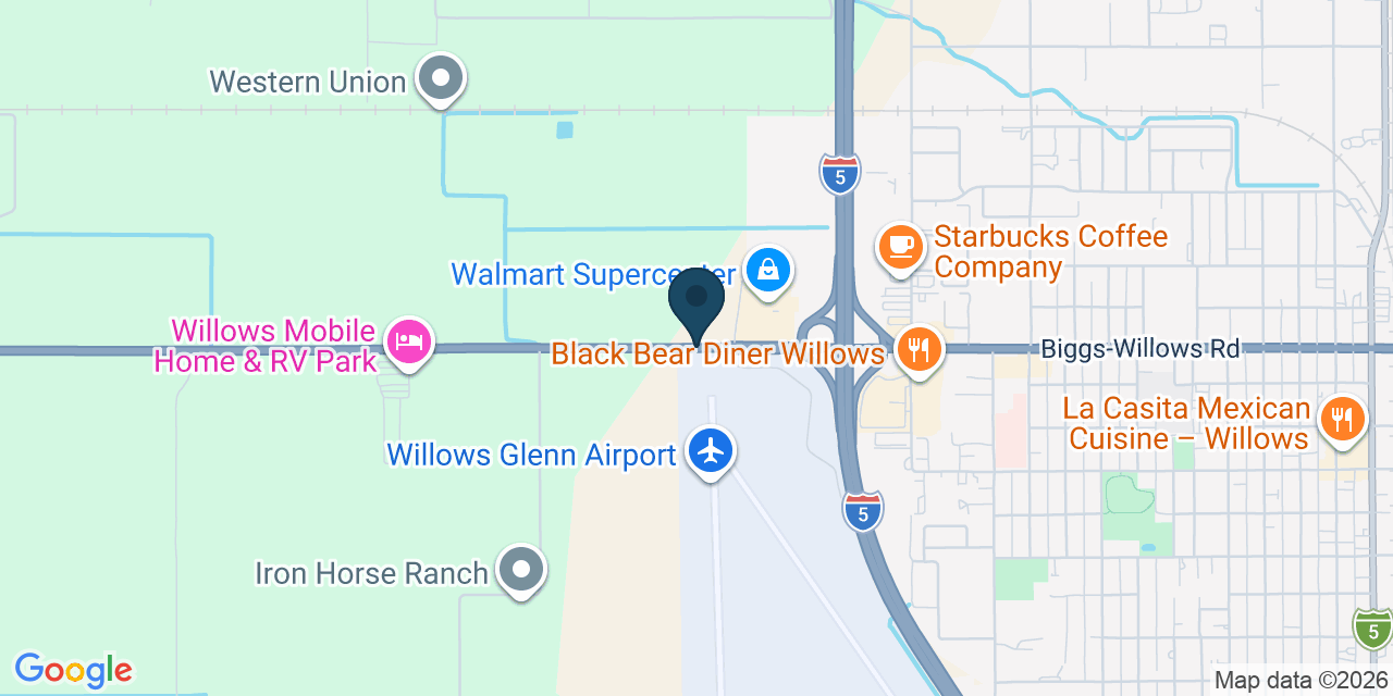 Map showing Willows, Glenn County, CA