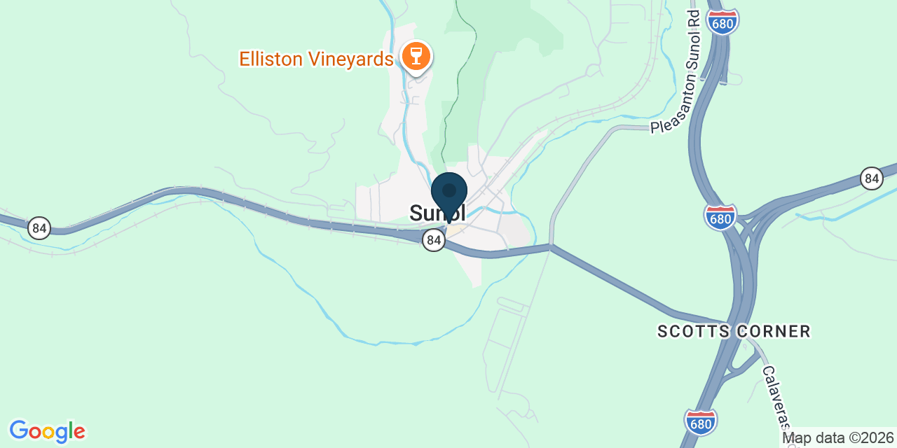 Map showing Sunol, Alameda County, CA