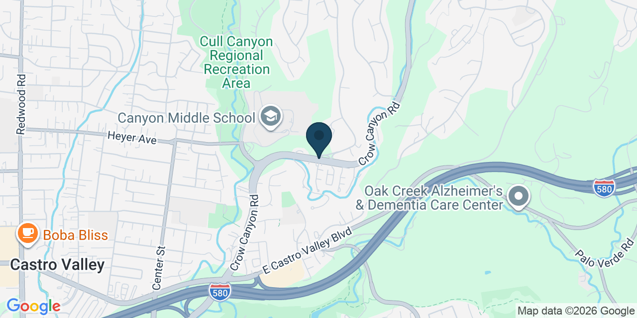 Map showing Castro Valley, Alameda County, CA