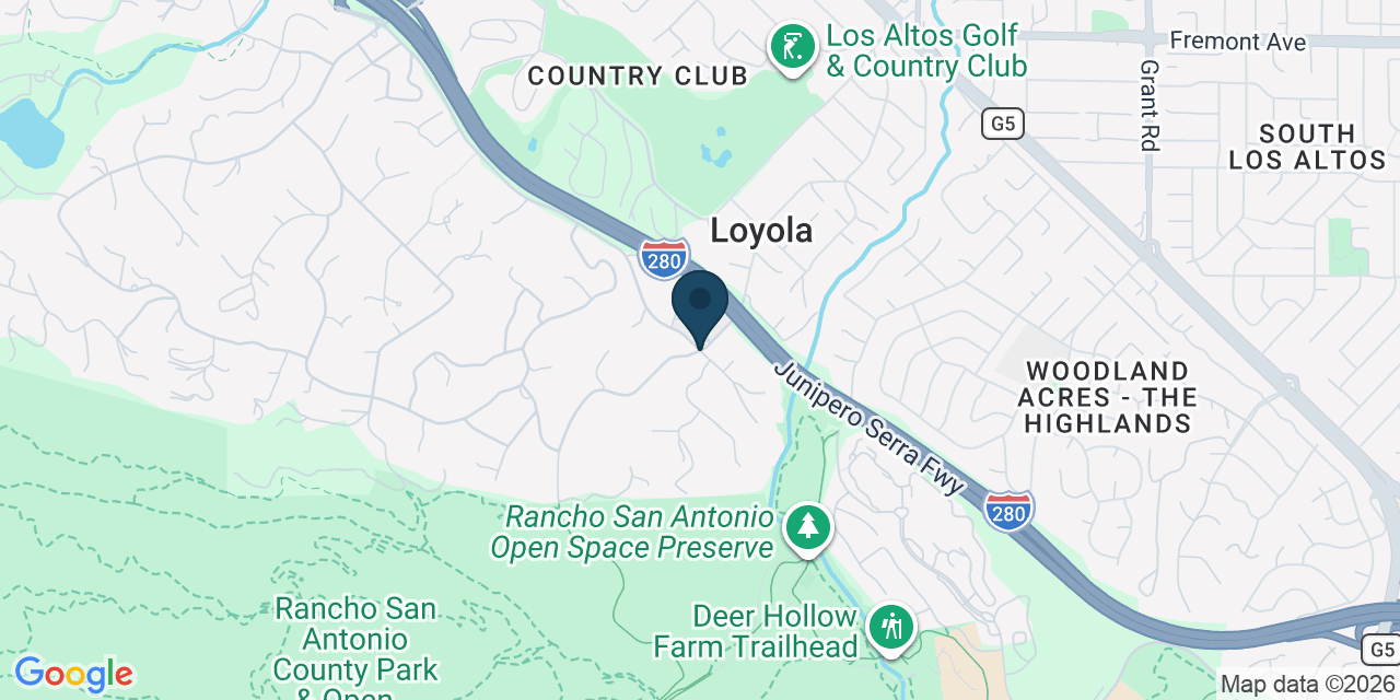 Map showing Loyola, Santa Clara County, CA