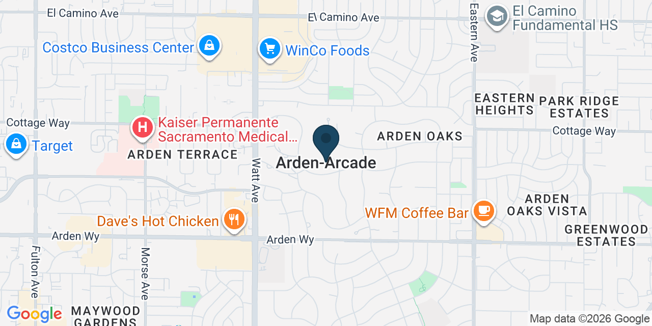 Map showing Arden-Arcade, Sacramento County, CA
