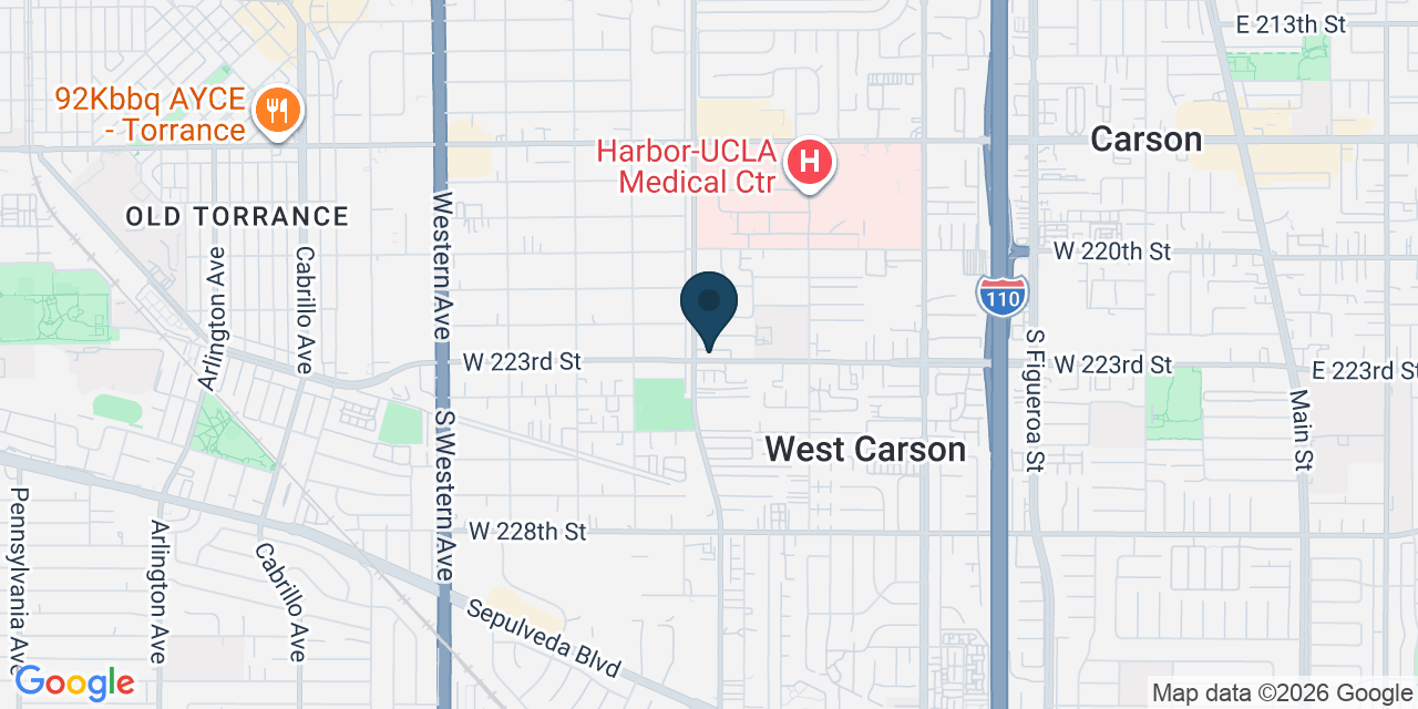 Map showing Torrance, Los Angeles County, CA
