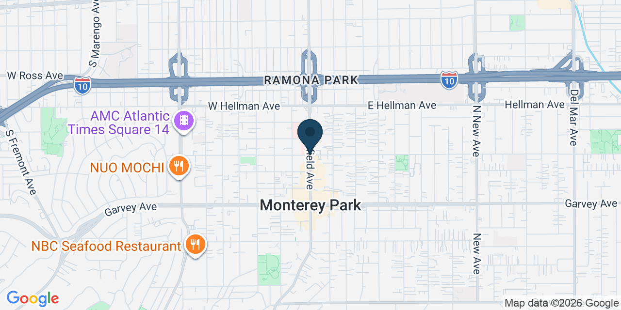Map showing Monterey Park, Los Angeles County, CA