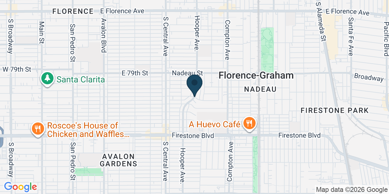 Map showing Florence-Graham, Los Angeles County, CA