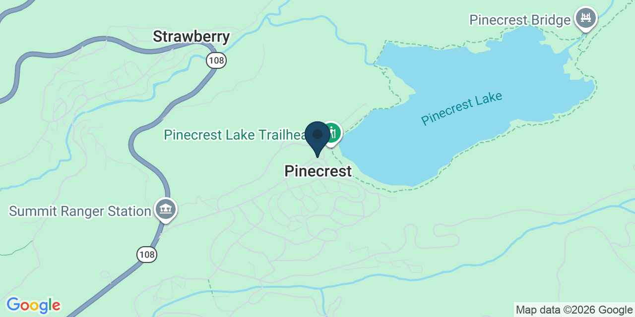 Map showing Pinecrest, Tuolumne County, CA