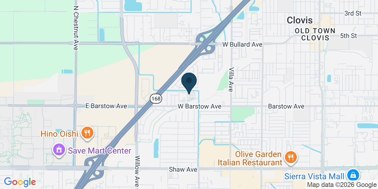 Map showing Clovis, Fresno County, CA