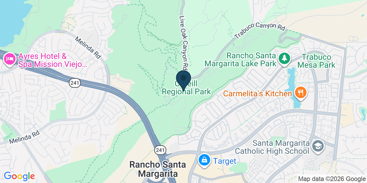 Map showing Rancho Santa Margarita, Orange County, CA