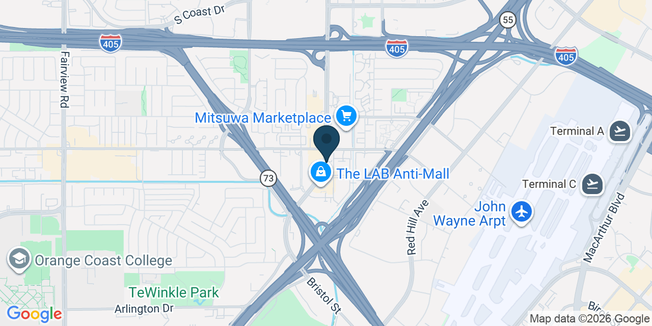 Map showing Orange County, CA