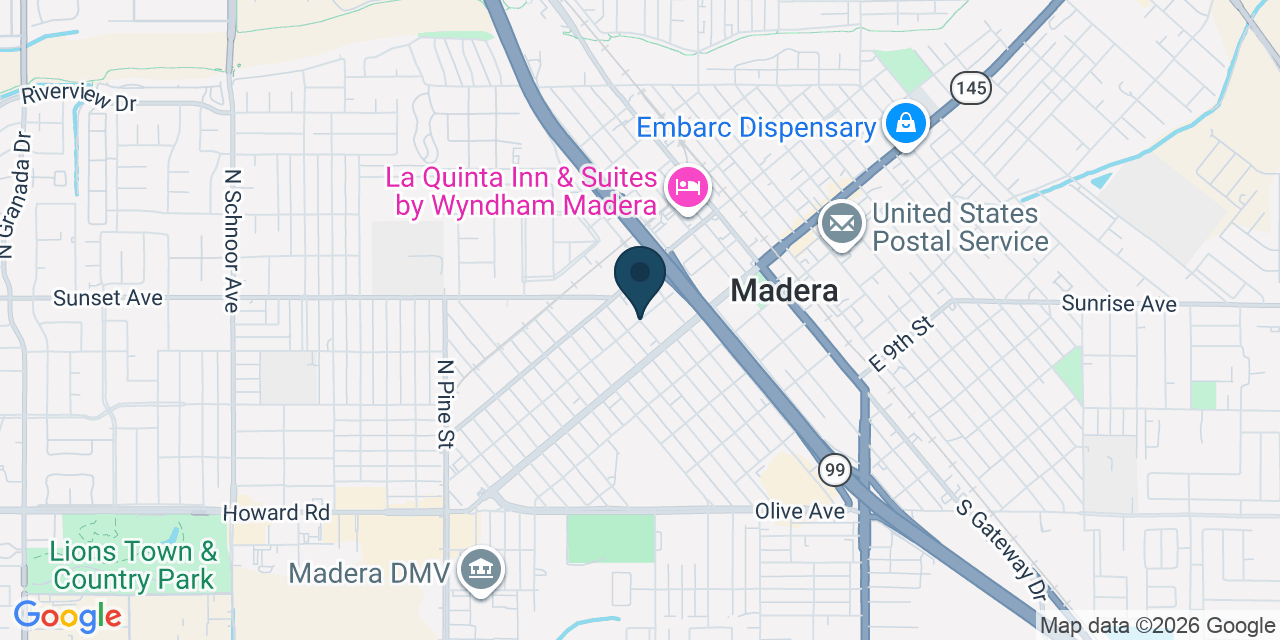 Map showing Madera, Madera County, CA
