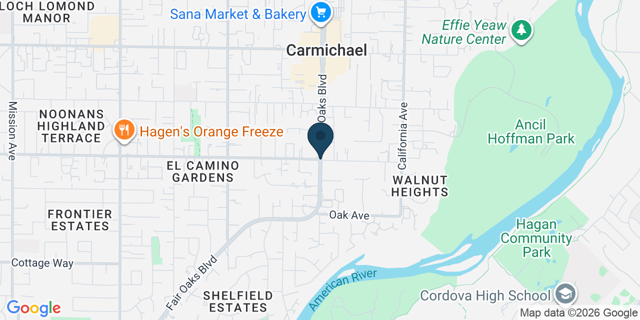 Map showing Carmichael, Sacramento County, CA
