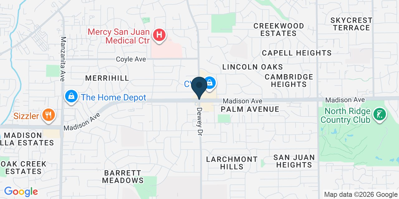 Map showing Carmichael, Sacramento County, CA