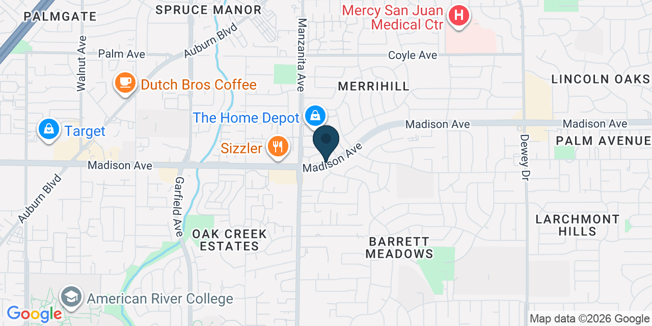 Map showing Carmichael, Sacramento County, CA