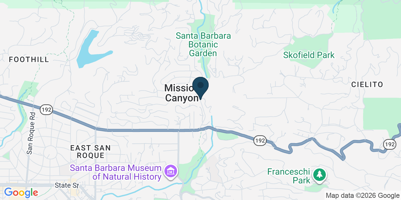 Map showing Mission Canyon, Santa Barbara County, CA