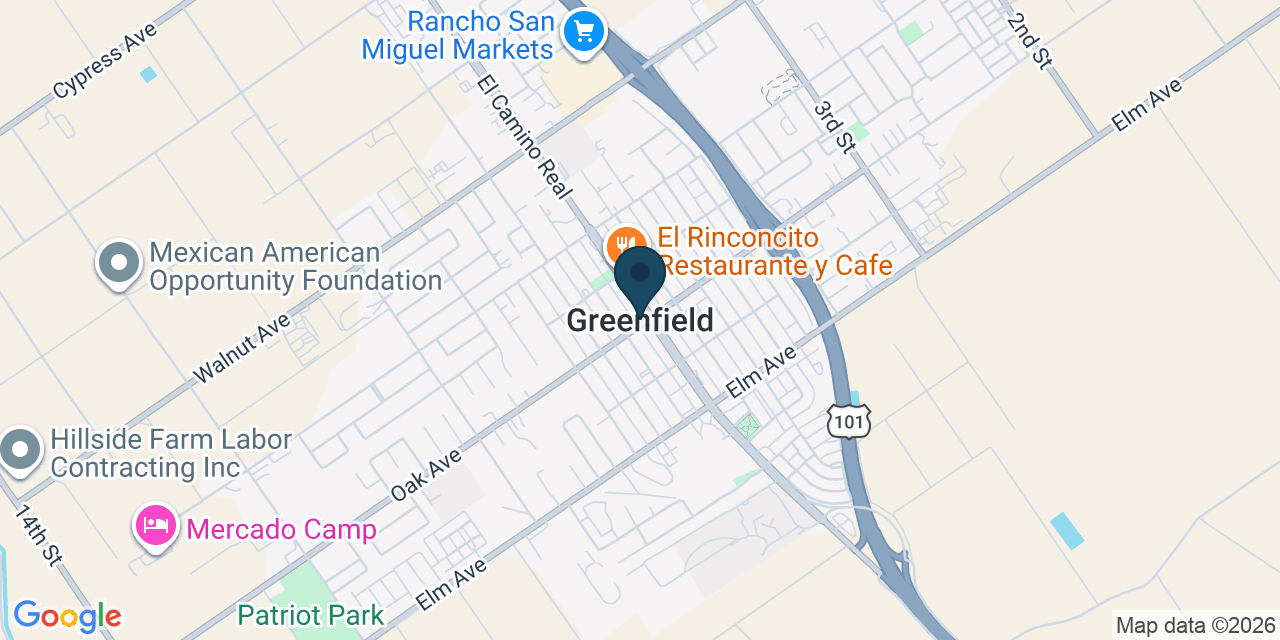 Map showing Greenfield, Monterey County, CA
