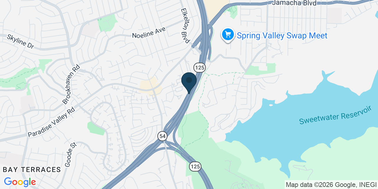 Map showing San Diego County, CA