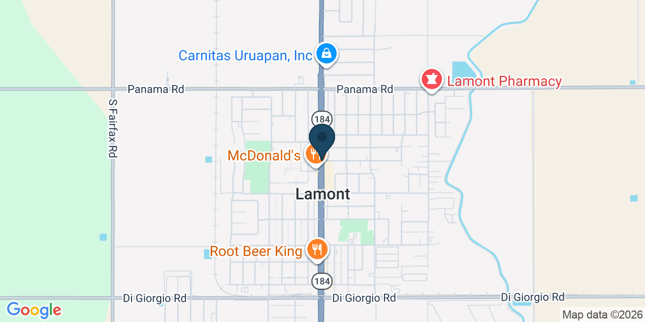 Map showing Lamont, Kern County, CA
