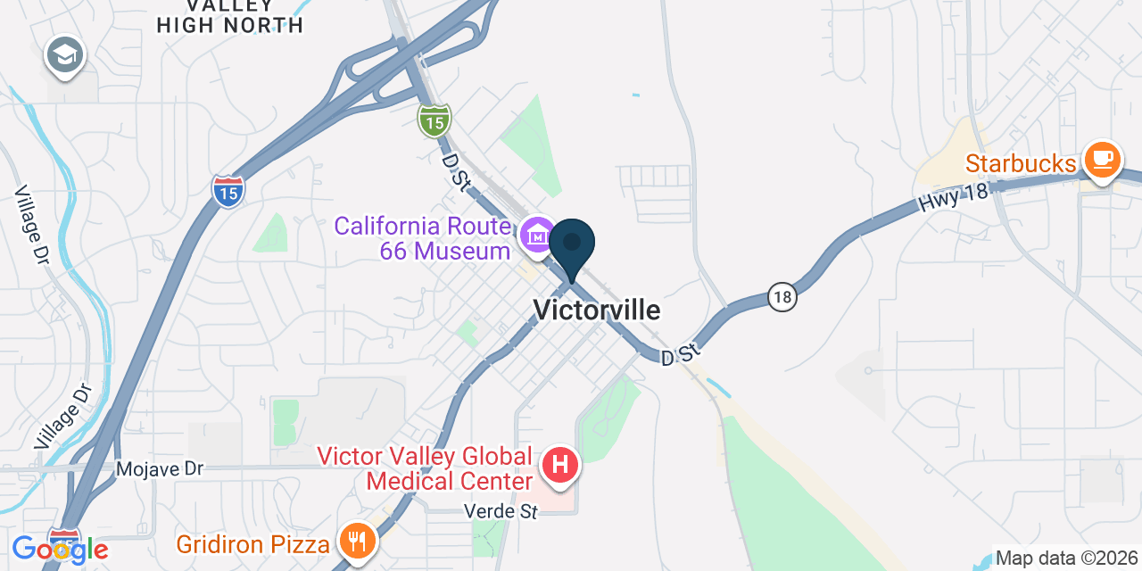 Map showing Victorville, San Bernardino County, CA