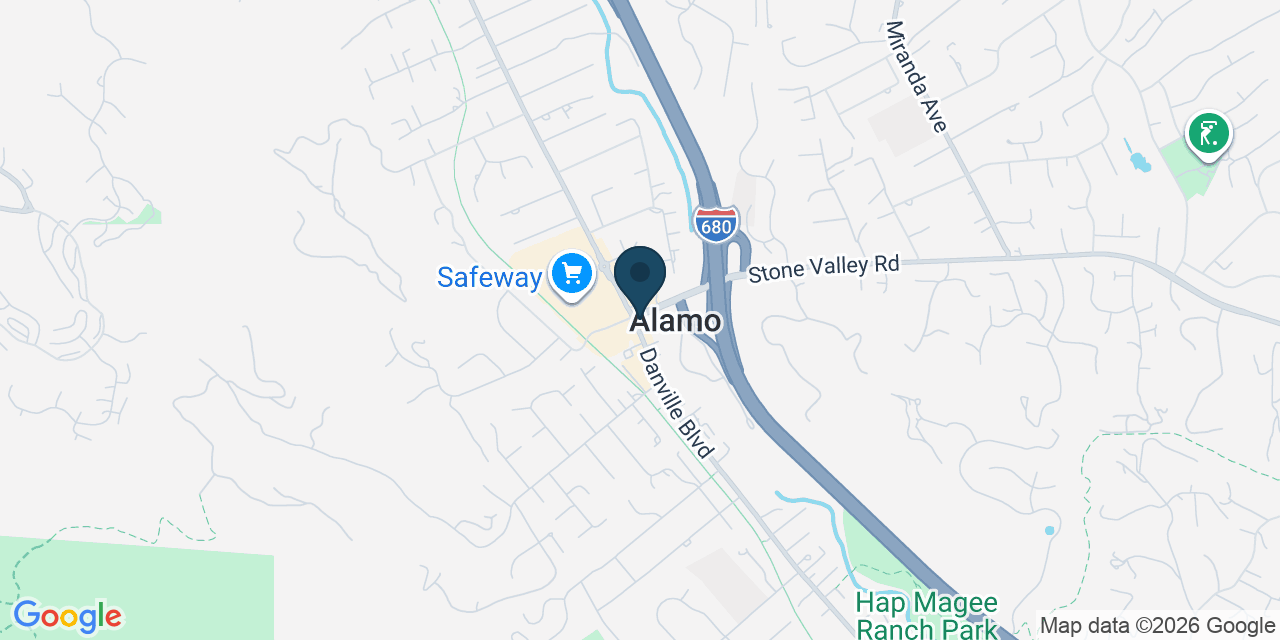 Map showing Alamo, Contra Costa County, CA