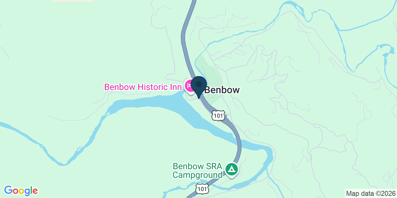 Map showing Benbow, Humboldt County, CA