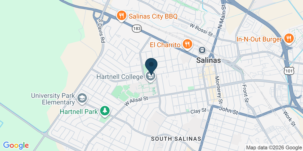 Map showing Salinas, Monterey County, CA