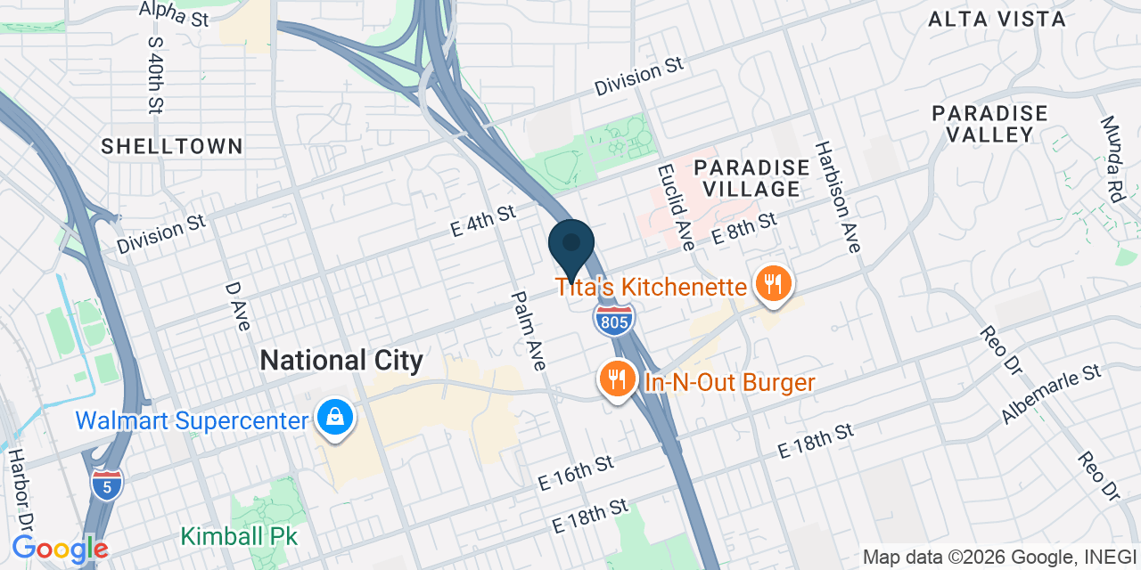 Map showing National City, San Diego County, CA
