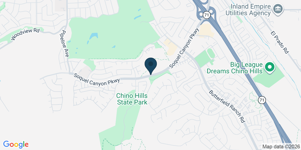 Map showing Chino Hills, San Bernardino County, CA
