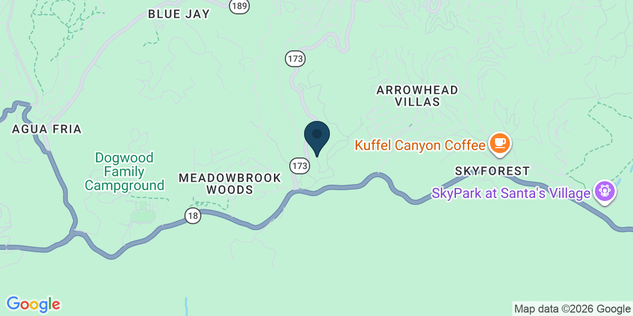 Map showing Lake Arrowhead, San Bernardino County, CA
