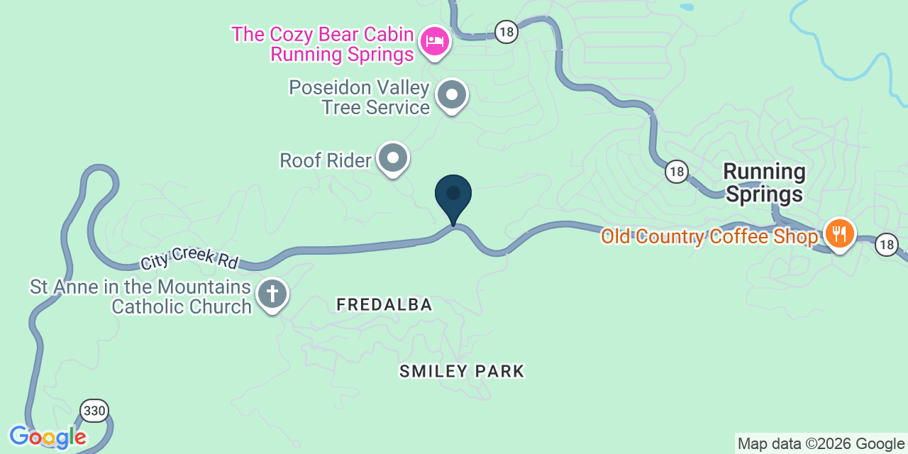 Map showing Running Springs, San Bernardino County, CA