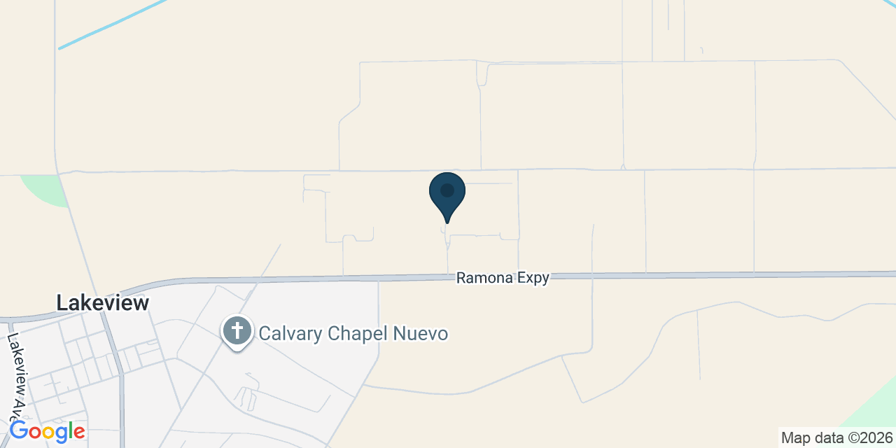 Map showing Lakeview, Riverside County, CA