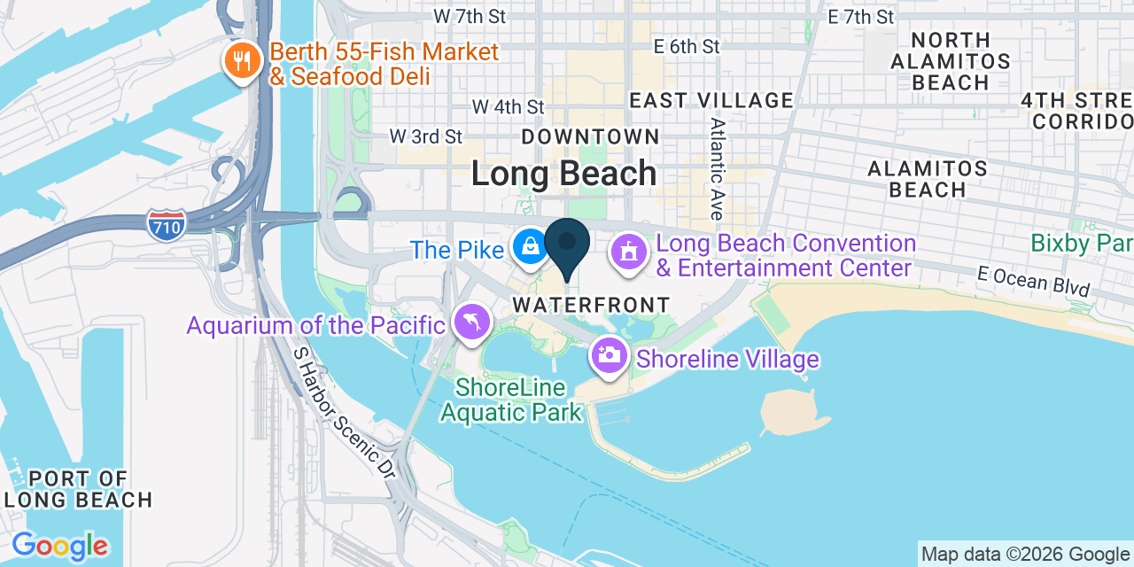 Map showing Long Beach, Los Angeles County, CA