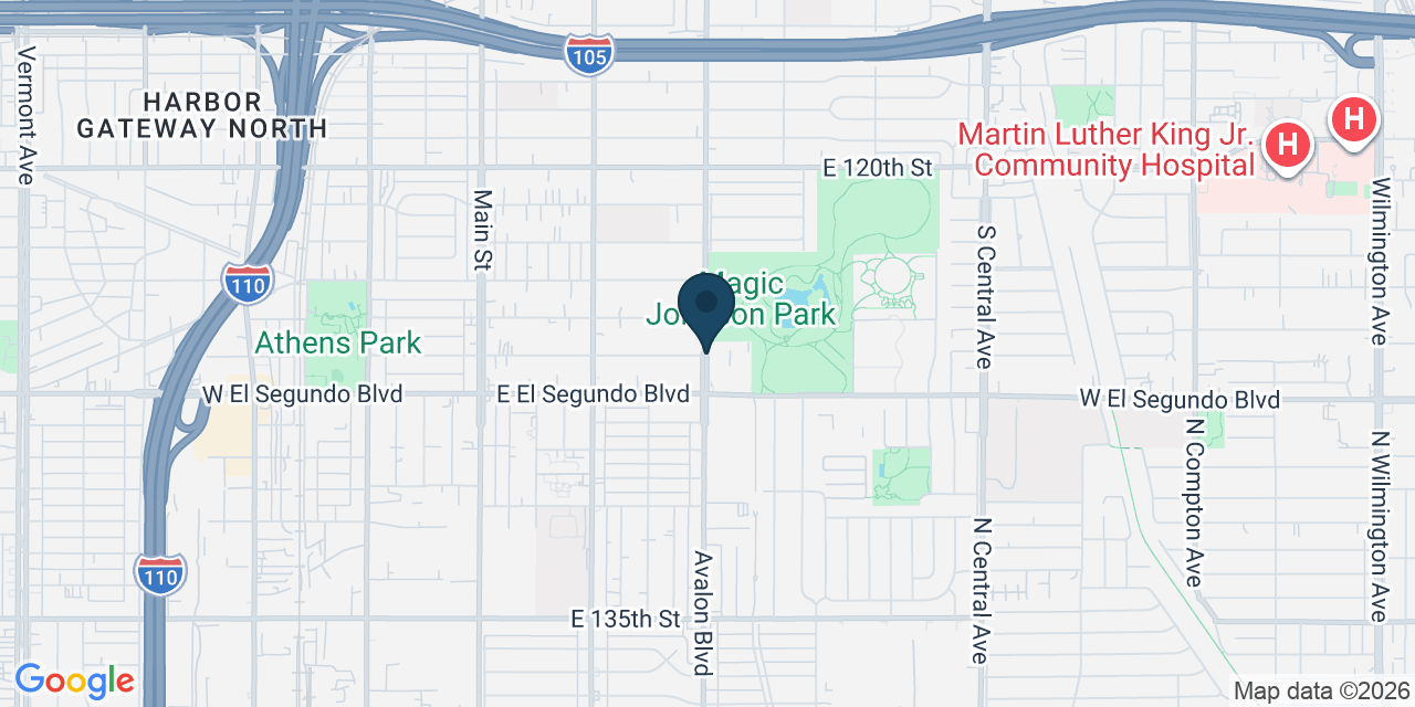Map showing West Rancho Dominguez, Los Angeles County, CA