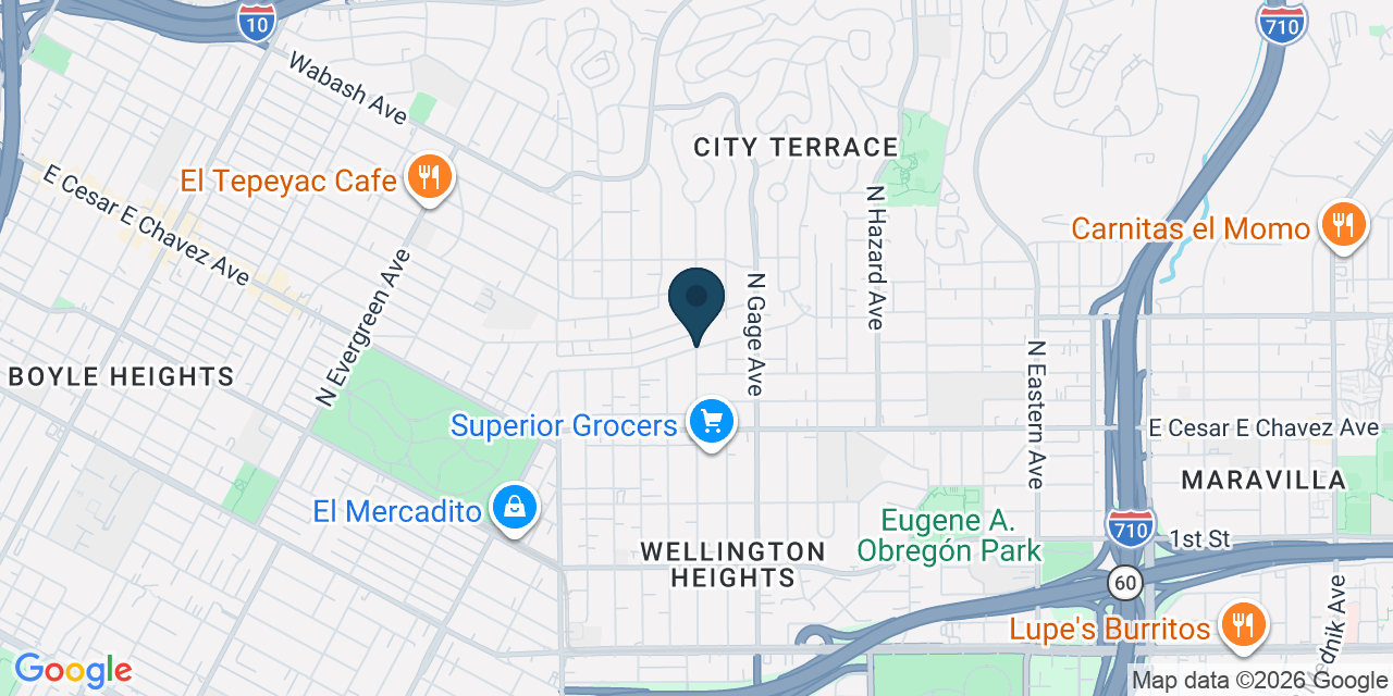Map showing East Los Angeles, Los Angeles County, CA