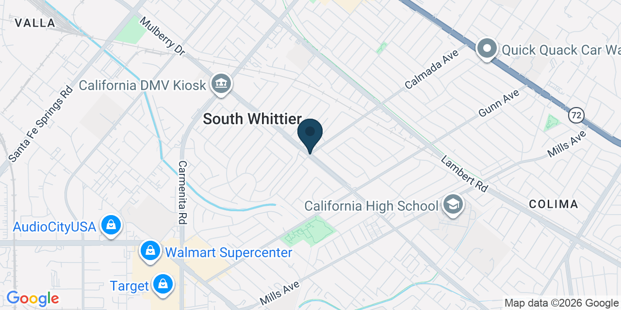 Map showing South Whittier, Los Angeles County, CA