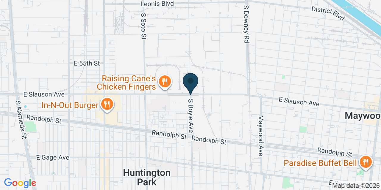 Map showing Huntington Park, Los Angeles County, CA
