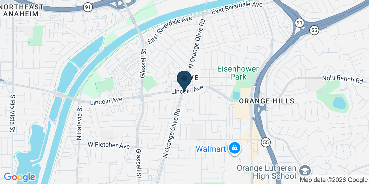 Map showing Orange, Orange County, CA