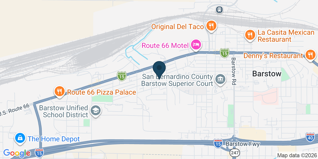 Map showing Barstow, San Bernardino County, CA