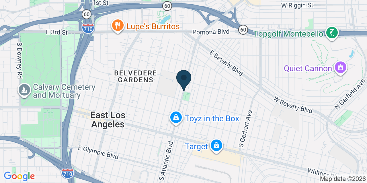 Map showing East Los Angeles, Los Angeles County, CA