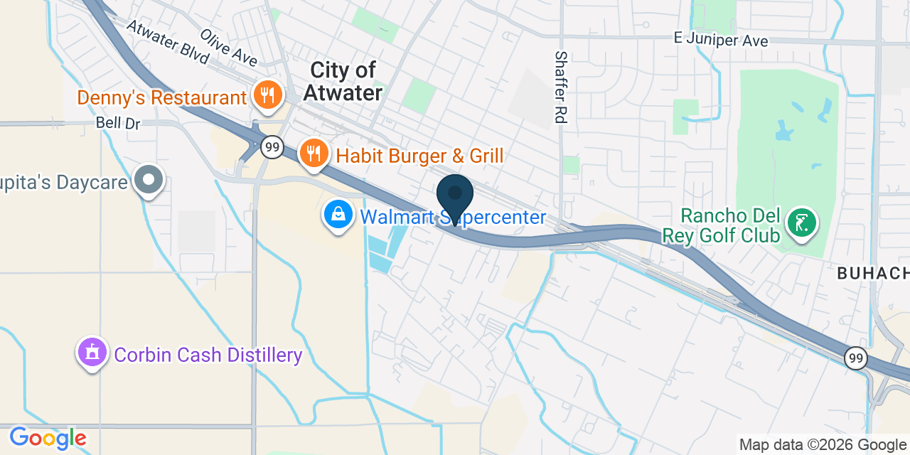 Map showing City of Atwater, Merced County, CA