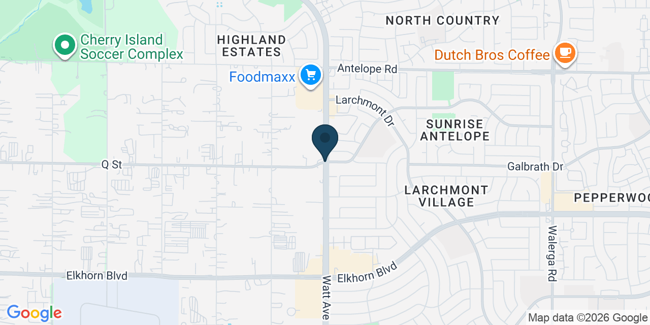Map showing North Highlands, Sacramento County, CA