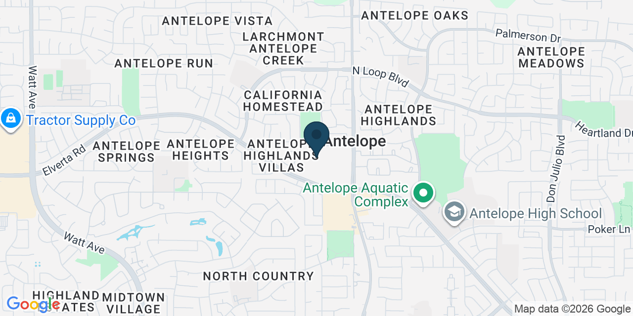 Map showing Antelope, Sacramento County, CA
