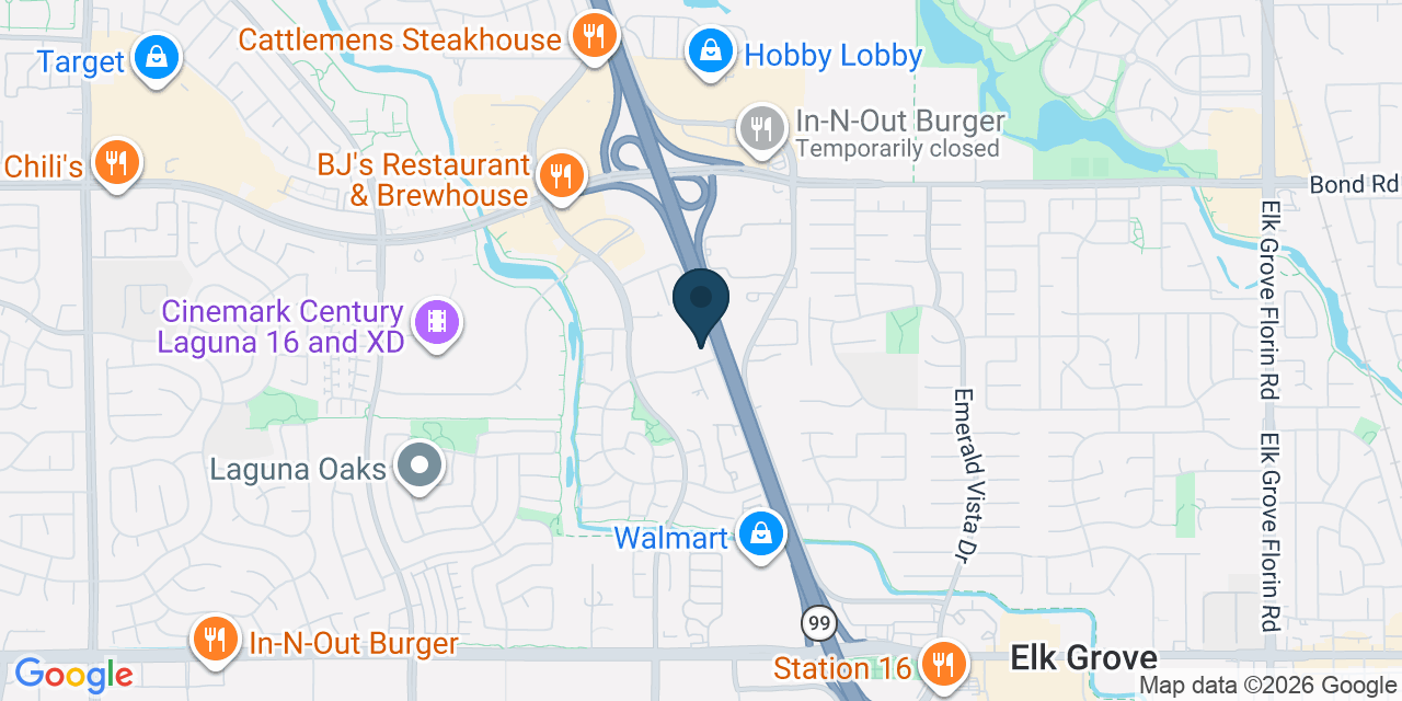 Map showing Elk Grove, Sacramento County, CA