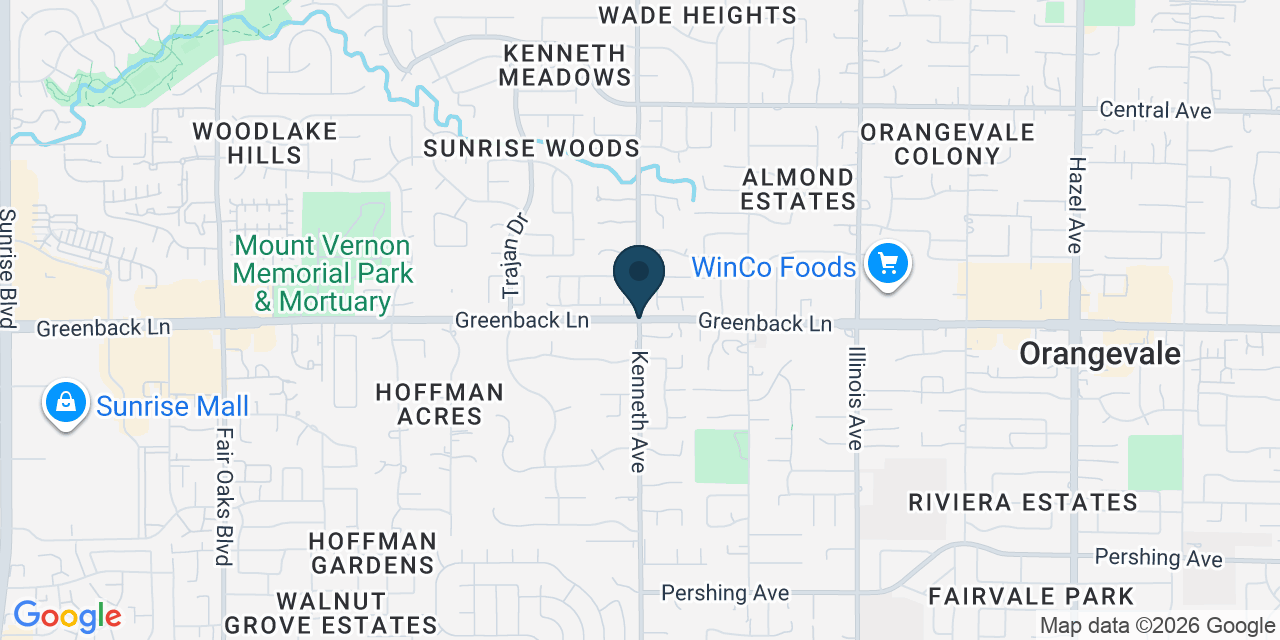 Map showing Orangevale, Sacramento County, CA