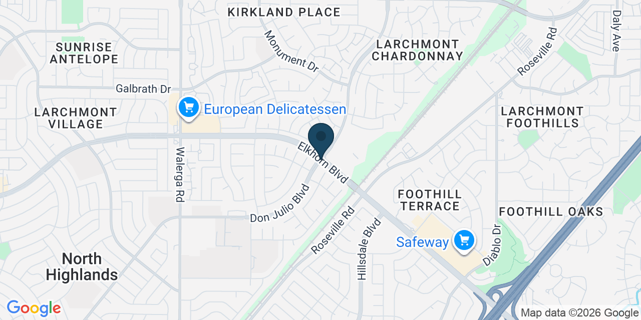 Map showing Foothill Farms, Sacramento County, CA