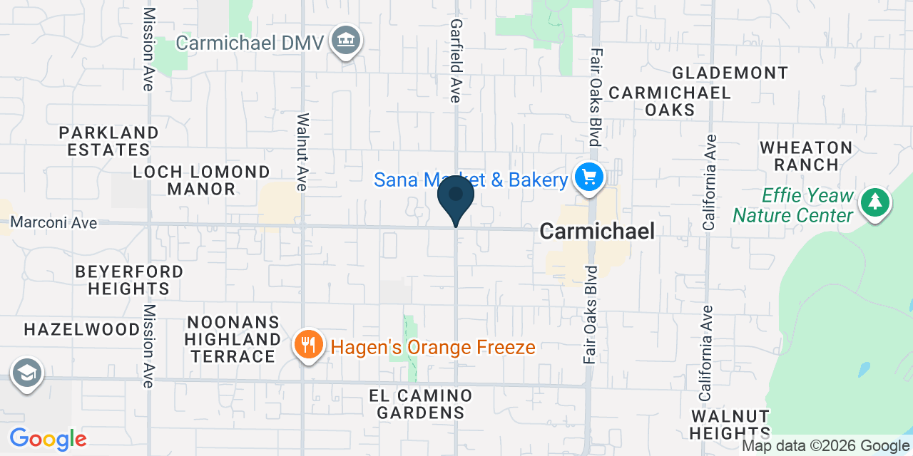 Map showing Carmichael, Sacramento County, CA